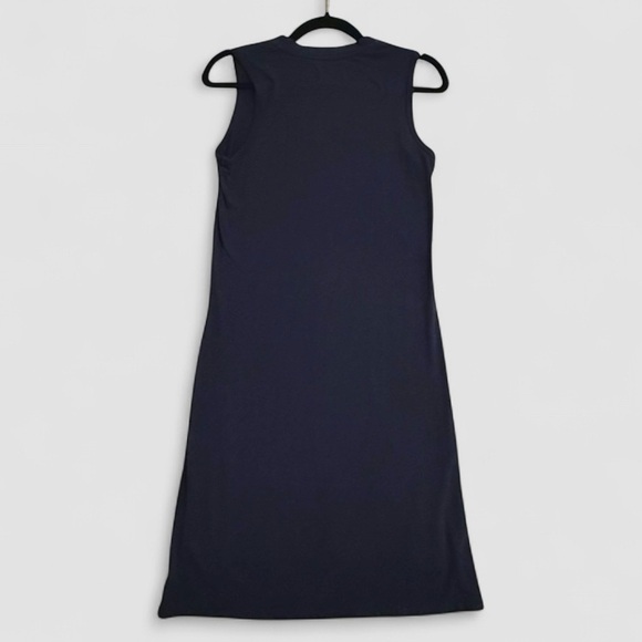 Southcott Navy Bamboo Blend Sleeveless V-Neck High Low Hem Dress Size 1 - Picture 3 of 7